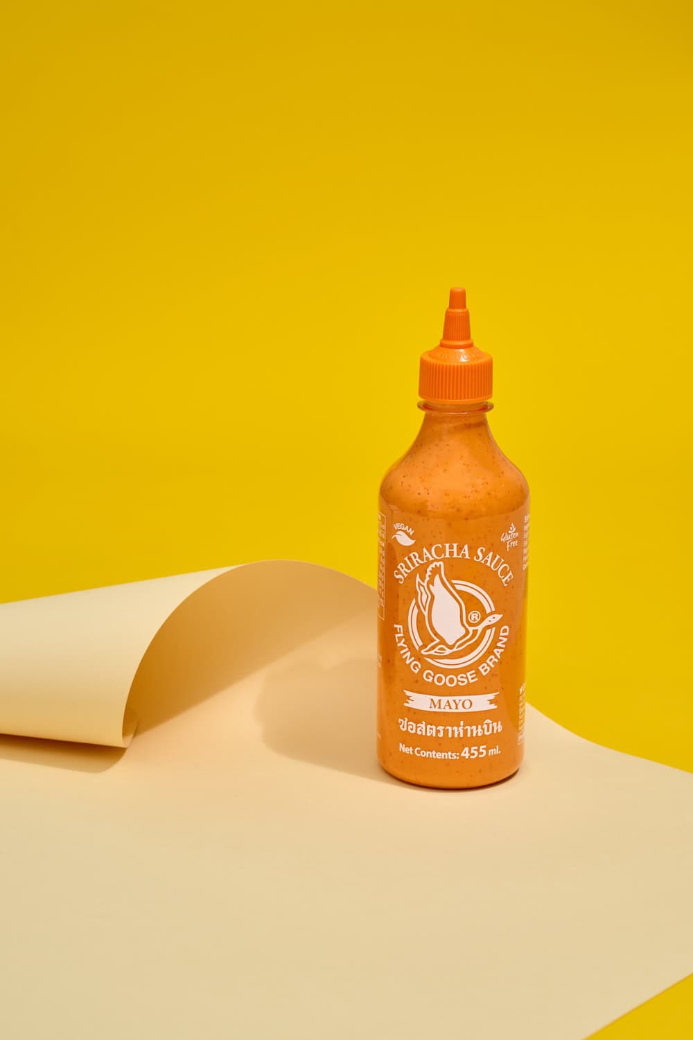 Sriracha sauce mayo orange bottle